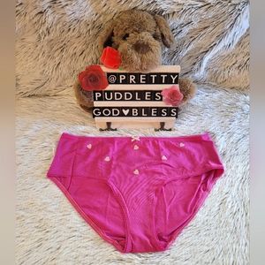 💕 XXL VS Heart Embroidered Stretch Cotton Hiphugger Panty 💕